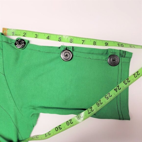 LEOPARDS And Roses Green Long Sleeved Cotton Blouse Top Size S - Picture 9 of 14